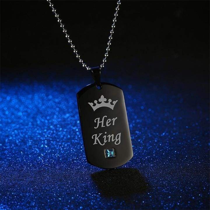 Her King & His Queen Couple Charm Necklaces