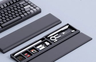 Storage box for the computer table - including a side armrest